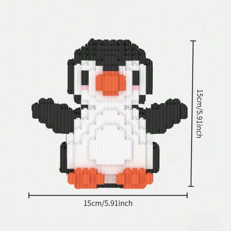 1460片可爱企鹅积木玩具 | 创意益智PP小颗粒拼装玩具 | 办公室、家居书桌、橱柜装饰 | 圣诞节、节日礼物 - 彩色 - 查看 6