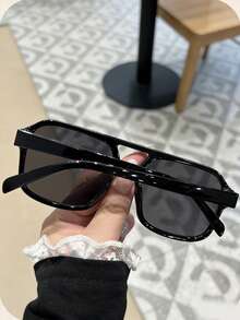 1件/2件 时尚新款多色双梁方形复古个性化眼镜 - 彩色 - 查看 3