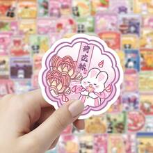 1 Set/100pcs Cartoon Japanese Character Snack Bag Stickers, Laptop Phone Case, Handbag Material Series, Decorative Stickers Wholesale, Gifts For Friends, Holiday Gifts, Easter Gifts, Creating A Sense Of Surprise, Cute And Affordable (Stochastic Style) - Multicolor - View 3