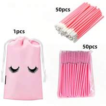 101支一次性唇刷带睫毛袋批发睫毛膏刷微型睫毛清洁刷睫毛延长 - 彩色 - 查看 15