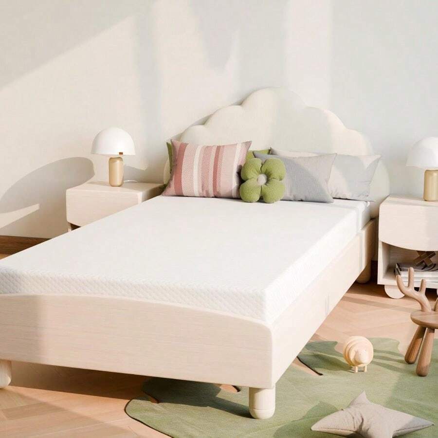 Twin Mattress 5 Inch, Medium Firm Support Pressure Relief - Cooling Gel Foam - Fiberglass - Certified For Kids - Compatible For Bunk Beds, Daybeds, Trundle (Mattress In A Box) - Mặc định - Xem 1