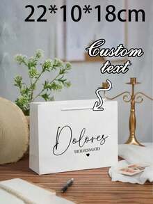 1 Túi Quà Cưới Tùy Chỉnh Cho Phù Dâu/Phù Rể, Túi Giấy Tái Sử Dụng Cá Nhân Hóa Cho Quà Tặng Và Quà Lưu Niệm Của Cô Dâu, Đa Chức Năng, Bền, Thanh Lịch, Tái Sử Dụng, Tinh Tế, Thời Trang, Chất Lượng Cao, Nhiều Màu Sắc, Hiện Đại, Tùy Chỉnh, Cá Nhân Hóa, Độc Đáo, Món Quà Lý Tưởng Cho Anh Ấy, Món Quà Lý Tưởng Cho Cô Ấy, Bạn Trai, Bố, Bạn Gái, Mẹ - Nhiều màu - Xem 15