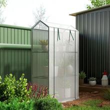 40x100cm Steel Frame Greenhouse – 3-Tier White Mini Green House - Default - View 8