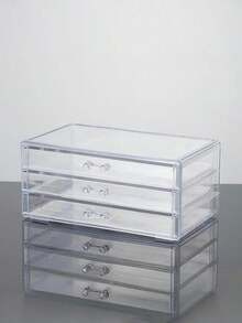 Vintage Style Jewelry Organizer With 3 Drawers - 72-Grid High Capacity Plastic Tabletop Storage Box For Rings, Earrings, Necklaces, Gift For Girlfriend, Mother, And Loved Ones - Acrylic Empty Box - View 14