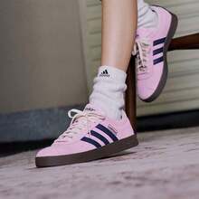 Giày thể thao Adidas VL Court 2.0 T, thoải mái, đa năng, nhẹ, kiểu dáng retro, chống trơn trượt, JR8309 - tím hồng - Xem 1