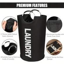 2pcs-Large Laundry Basket With Foldable Laundry Bag, Independent High Hanger, Foldable Laundry Box, Waterproof Laundry Basket, Of High Quality. The Handle Ring Adopts A Half Ring Design And The Connection Is More Secure And Wear-Resistant. - Multicolor - View 3