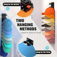 1/2/4 قطعة حامل قبعة لاصق محمول، حامل قبعة بيسبول مثبت على الحائط، يستوعب حتى 10 قبعات، سهل التركيب، مناسب للأبواب والخزائن، خطاطيف عملية - متعدد الألوان - مشاهدة 5