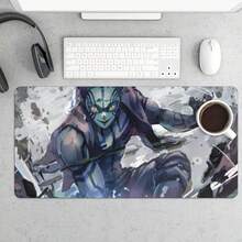 Akaza From The Anime   Kimetsu No Yaiba In An Intense Battle Stance With Dynamic Energy EffectsExtra-Large Surface, Pixel-Precise Tracking, Anti-Fray Stitched Edges, Non-Slip Base - Màu trắng (Cao su) - Xem 1