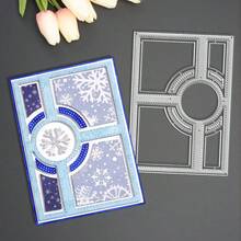 Creative Circle And Border Cutting Dies, DIY Scrapbooking Album And Embossing Stencil, Greeting Card Making Tool, Card Paper Cutting Crafts ,Gift Card Making Template Die Cuts. - Silver - View 5