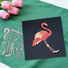 Creative Flamingo Cutting Dies, DIY Scrapbooking Album And Embossing Stencil, Greeting Card Making Tool, Card Paper Cutting Crafts ,Gift Card Making Template Die Cuts. - Silver - View 8