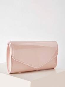 AIBBYDAR Women's Evening Bag, Solid Color Pink, PU Leather, Suitable For Evening Dress, Portable Cosmetic Bag, Crossbody Bag, Wallet, Envelope Bag, With Detachable Metal Chain, For Ball, Wedding Season, Party, Holiday Gathering, Carnival, Christmas, Halloween - Pink - View 4