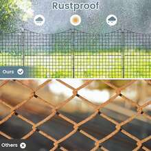 Decorative Garden Fence 5 Pack, 39''(H) X 14.5ft (L) Rustproof Metal Wire Border Outdoor Animal Barrier, No Dig Fencing Flower Bed Edging Fence For Yard Patio Landscape Decor - màu đen - Xem 4