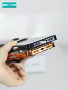 Koolife 1件装磁吸电镀闪粉手机壳，金属漆PC外壳，内置镜头保护膜和凸起镜头保护，时尚保护壳，兼容 17/17 Pro/17 Pro Max - 黑色 - 查看 7