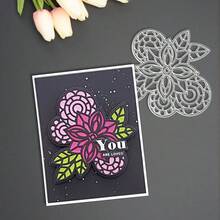 Creative Flower Cutting Dies, DIY Scrapbooking Album And Embossing Stencil, Greeting Card Making Tool, Card Paper Cutting Crafts ,Gift Card Making Template Die Cuts. - Silver - View 5