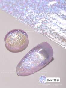 12毫升 2026新款极光独角兽高光小灯泡，网红爆款透明闪亮极光亮片凝胶，彩虹碎钻星河美人鱼指甲油，适合多种场合：购物、约会、通勤、居家DIY美甲沙龙。配备LED灯、UV底油、亮油，通勤约会必备，热销沙龙级品质，持久28天。 - 彩色 - 查看 12