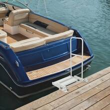 gladney Foldable Aluminum Boat Boarding Platform With Detachable Handrail 20.1*18.8*38.8in Grey 330lb Capacity Includes Gloves Easy Store Rotating Axes - Grey - View 6