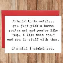 1 szt. Humorystyczna kartka przyjaźni z sarkastycznymi cytatami, materiał papierowy, wyjątkowy prezent dla przyjaciół, kolegów, rodzeństwa, najlepszych przyjaciół, nadaje się na Boże Narodzenie, urodziny i inne okazje - Wielokolorowe - Zobacz 4