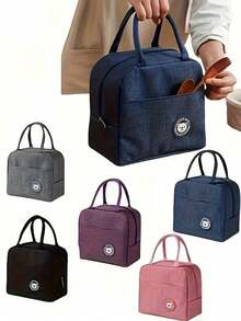 1 pieza Bolsa aislada para el almuerzo, Bolsa térmica para el almuerzo con patrón de fruta grueso y lindo, Bolsa de tote para el almuerzo portátil adecuada para el trabajo y al aire libre, Bolsa para el almuerzo con patrón de oso, Bolsa aislada para el almuerzo, Bolsa para el almuerzo de papel de aluminio grueso, Bolsa para el almuerzo, Bolsa portátil para el almuerzo - Impermeable y portátil, Adecuada para la escuela y la oficina - Multicolor - Ver 7