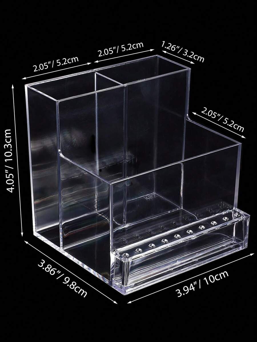 美甲钻头收纳盒，10孔透明美甲钻头收纳盒，塑料美甲钻工具整理盒，美甲工具展示盒，适用于美甲师用品