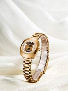 1pc New Stainless Steel Strap Minimalist Fashion Business Women's Watch, Suitable For Daily Wear - Coffee Brown - View 3