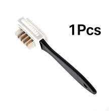 1/10pcs Suede And Nubuck Leather 4-Way Shoe Brush, Multi-Surface Cleaning Brush, Suitable For Nubuck And Suede Snow Boots Care Set - Black and White - View 11