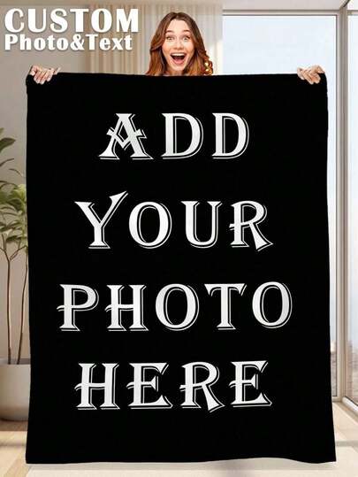 One Custom Blanket, Personalized Photo Blanket, Valentine's Day Decor, Christmas Gift, Personalized Christmas Bedding Blanket, Blanket Can Be Used On Bed/Sofa/Indoor/Outdoor, Gift For Friends, K-Themed Gift, Family Gift, Birthday Gift, Gift For A Friend, Gift For Her, Gift For Girlfriend, Gift For Parents.