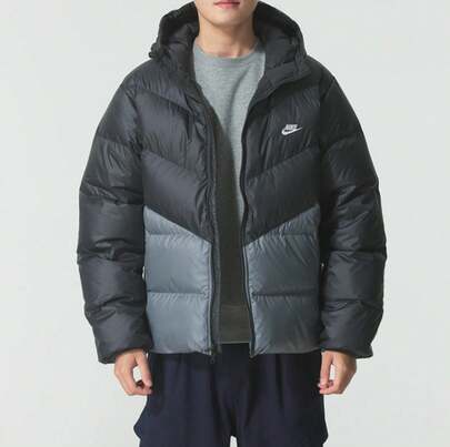 Nike Men's New Casual Hooded Zip-Up Down Jacket