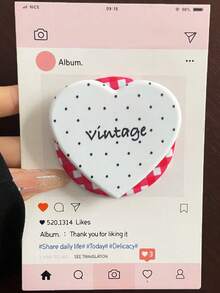 防震爱心设计韩式磁吸手机支架，爱心蝴蝶结波点英文设计，兼容MagSafe手机（手机壳），强力吸附，可伸缩折叠，适合懒人追剧的必备好物，情人节礼物 - 彩色 - 查看 13