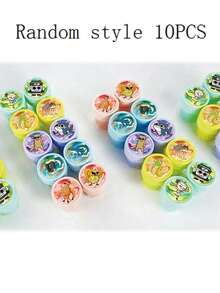 10pcs Italian Style "Crazy" Stamp Set, Including Patterns Like "Tong Tong Tong", "Sahul", "Tellararo", Suitable For Party Favors, Classroom Rewards, Creative Stamp Gifts - Multicolor - View 3