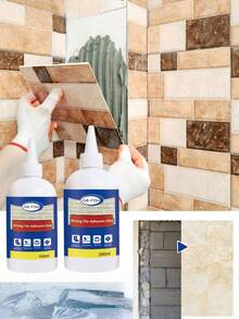 瓷砖粘合剂 - 家用墙砖和地砖脱落修复粘合剂，防水背涂胶 - 彩色 - 查看 2