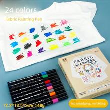 12/24 Colours Fabric Painting Pens, Waterproof & Fade Resistant, Textile Art Markers For DIY T-Shirt, Shoes Coloring, Crafts Back To School - Fabric Painting Pen - View 18