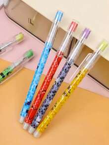 Bộ 6/12 bút chì tự động khảm mosaic sáng tạo, màu sắc và kiểu dáng ngẫu nhiên (6 chiếc/gói), bút chì hoạt hình 9 ngăn bên trong, văn phòng phẩm sáng tạo chất lượng cao dành cho học sinh, bộ dụng cụ vẽ, đồ dùng văn phòng phẩm. - Nhiều màu - Xem 10