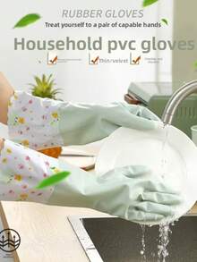 Kitchen Dishwashing Gloves, Made Of Silicone Material, Household Cleaning Gloves, Suitable For Various Tasks Such As Kitchen Cleaning, Sweeping, Bathroom Cleaning, Laundry, Etc., And Can Be Reused. - Multicolor - View 9