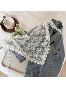 1/2pcs New Layered Tulle Lace Slip Skirt, Polyester Solid Color, Suitable For All Seasons - Multicolor - View 9