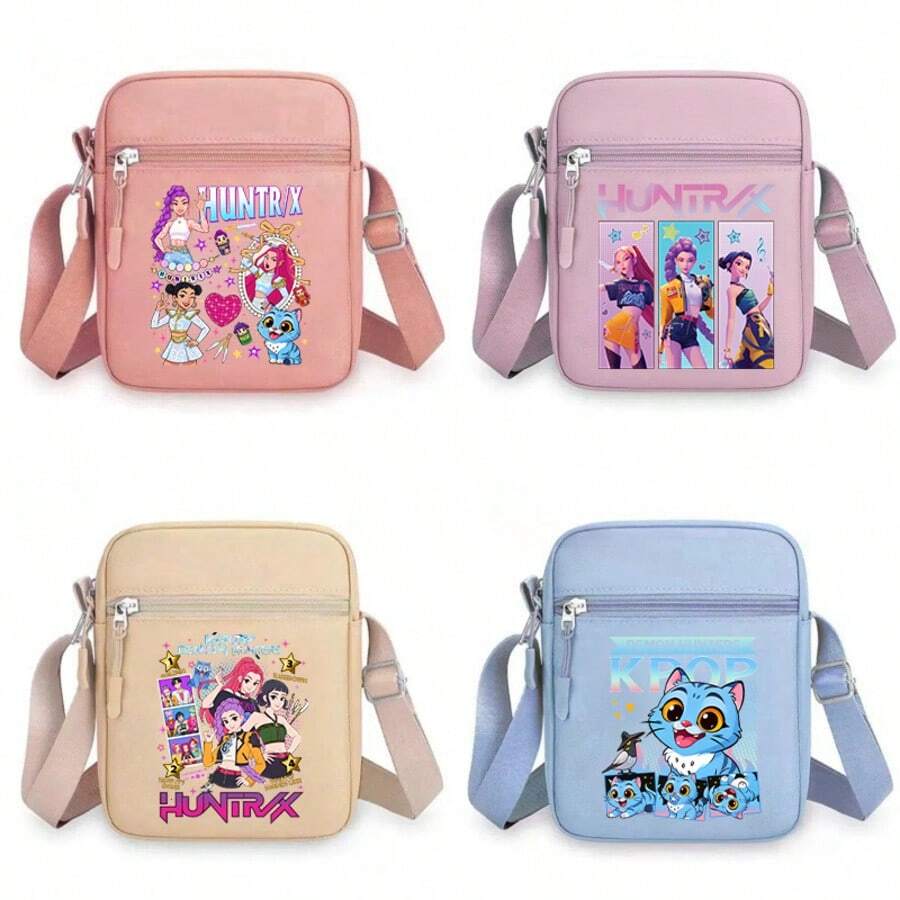 K-Pop  New Cartoon Print Crossbody Bag, Casual & , Cute For Boys, Girls, And Women - Multicolor - View 1