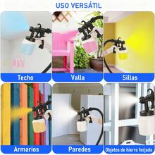MáQuina EléCtrica De Pintura En Aerosol, Pistola Pulverizadora, Interruptor De Encendido ErgonóMico De Alto Voltaje, Pistola Pulverizadora PortáTil Para Pintura Pesada En Interiores Y Exteriores - Azul - Ver 7
