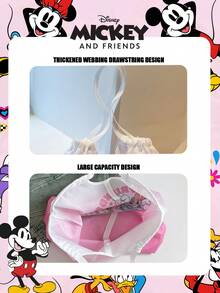 Disney Officially Licensed 1 Pc Mickey Mouse Shopping Bag High-Capacity Foldable Tote Bag Drawstring Shoulder Bag Lightweight Handbag Official Licensed - Verifiable For Lady/Girls/Women Perfect For Daily/Shopping/Going Out - Multicolor - View 11