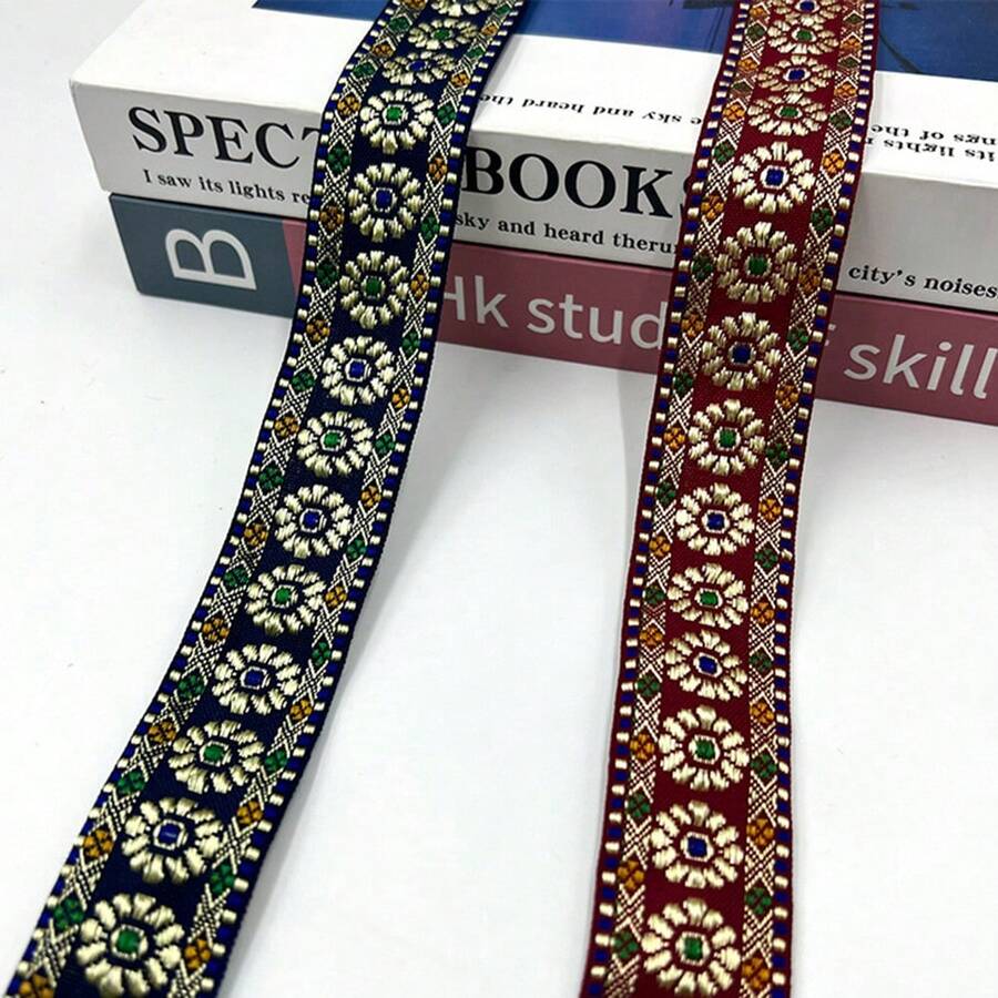 Dây ren jacquard polyester mới, rộng 3cm, kiểu Bohemian, dài 10 thước, thích hợp để trang trí cổ tay áo, cổ áo, viền mũ, rèm cửa, trang trí nhà cửa, đồ thủ công may vá. - A - Xem 1