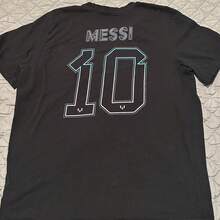 Adult Inters Miamis CF Lionels Messis S#10 Black T-Shirt Mens Size Extra Large - 黑色 - 查看 1