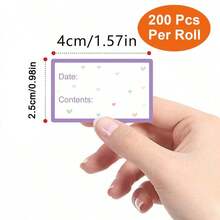 200张可移除冰箱标签，食品储存标签，自粘冷冻标签，易清洁厨房果酱标签，8色食品标签卷 - 多色 - 查看 5