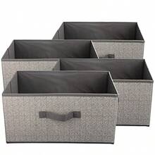 KIKIGOAL Juego de 4 Cubos de Almacenamiento de Tela Pb Cajas Organizadoras Lavable para Armas Estantes Ropa etes Guardería 15.7" x 11" x 7.9 - Gris23L - Ver 1