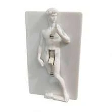 Funny Light Switch Cover, Michelangelo David 3D Sculptural Switch Plate, Creative Humorous Home Decor, Novelty Gag Gift, Christmas White Elephant Gift, Unique Artistic Switch Cover - 黑色 - 查看 9