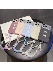 水钻蝴蝶结渐变闪亮挂绳手机壳，兼容 16/16Plus/16Pro/16ProMax、15/15Plus/15Pro/15ProMax、14/14Plus/14Pro/14ProMax、13/13Pro/13ProMax、12/12Pro/12ProMax、11/11Pro Max，防尘，高性价比，热门款 - 彩色 - 查看 1