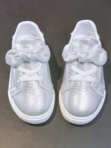 1双女童软底防滑舒适圆头低帮休闲时尚运动鞋 - 淺灰色 - 查看 3