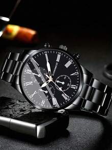 4件套男童时尚商务休闲指针石英表，适合男孩佩戴，配有时尚手链、吊坠项链和戒指套装，适合作为男孩生日/节日礼物，也适合学生佩戴，非常适合返校、聚会和旅行等日常生活场合。毕业季、斋月、情人节也是送给男孩的完美礼物。 - 彩色 - 查看 7