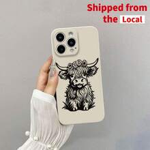 Cute Cow Pattern Phone Case,  Anti-Drop Protective Case, Fully Protective Shockproof Phone Case For IPhone 17 16 15 14 13 12 11. - Antique White - View 1