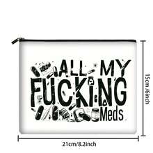 Canvas Zipper Bag For Makeup, Stationery & Toiletries - Compact & Durable Cosmetic Pouch - túi đựng thuốc - Xem 4