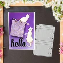 Creative Gift Bag Cutting Dies, DIY Scrapbooking Album And Embossing Stencil, Greeting Card Making Tool, Card Paper Cutting Crafts ,Gift Card Making Template Die Cuts. - Silver - View 2