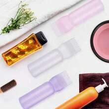 一套包含发根涂抹刷、发根涂抹瓶和染发剂涂抹瓶的套装——集发根涂抹瓶、头皮按摩刷、头皮清洁器和头部按摩器于一体，可舒缓压力、促进头发生长，男女通用沐浴刷——让您的洗发日更轻松快捷，适合在家打造沙龙级发型，美发造型套装，美发工具 - 彩色 - 查看 4