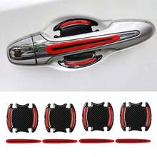 1set 8pcs Red Car Door Bowl Handle Reflective Stickers - Màu xanh da trời - Xem 8